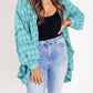 🏆Women's Mineral Washed Button Down Plaid Shirt