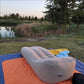 Ergonomic inflatable bed for outdoor relaxation