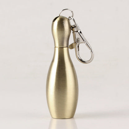 Unique bowling ball shape metal keychain lighter