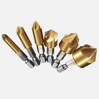 Pousbo® Titanium-coated Five-blade Countersink Drill Bits