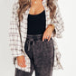 🏆Women's Mineral Washed Button Down Plaid Shirt