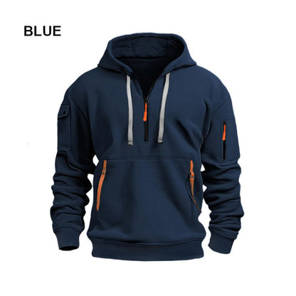 Hoodies for Men with Half-Zip and Pockets