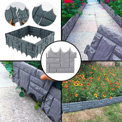 Brick-look garden fence