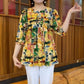 Women’s Trendy Floral 3/4 Sleeve Loose-Fit T-Shirt