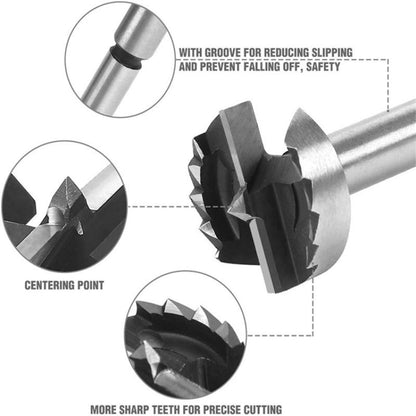 Forstner Bit Set with Round Shank for Wood