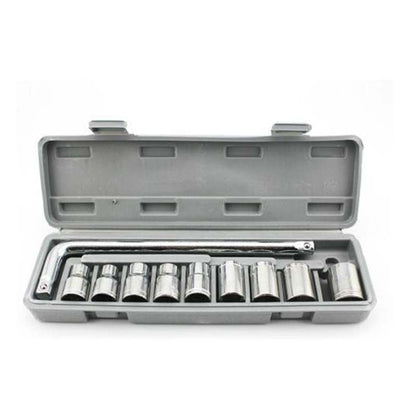 10PCS 1/2-inch Drive Socket Set with L Wrench