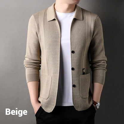 🔥New products in 2024🔥Men's Lapel Knitted Long Sleeve Coat