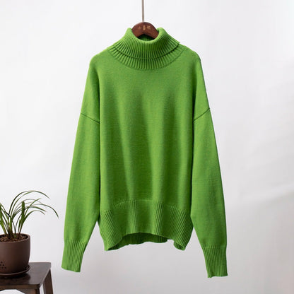 Women's Casual Solid Color Turtleneck Sweater