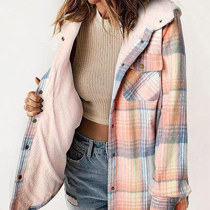 🔥50% OFF🔥Women's Winter Trendy Plaid Hooded Jacket