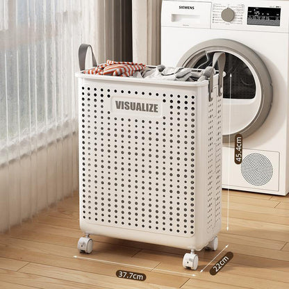 Collapsible Laundry Basket with Wheel & Handle