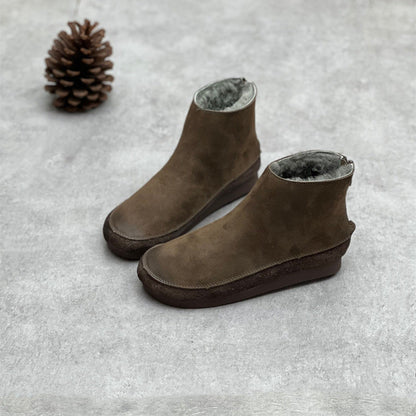 Retro Trendy Warm Fur Lined Boots