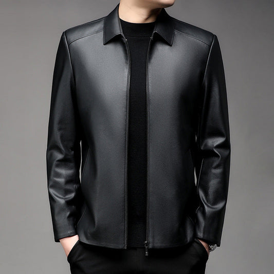 ❄️Winter Specials❄️Men's Casual Business Lapel PU Leather Jacket