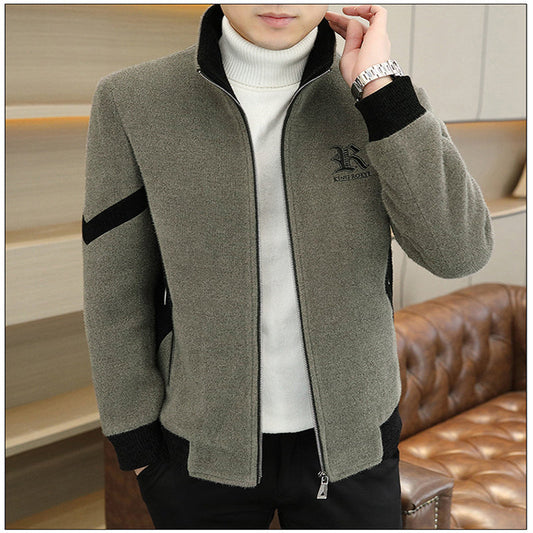 Men's Faux Wool Casual Zipper Jacket