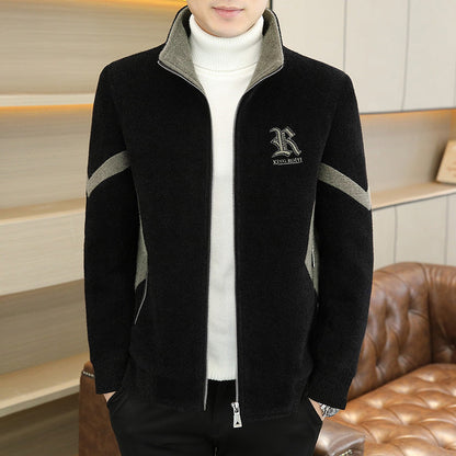 Men's Faux Wool Casual Zipper Jacket