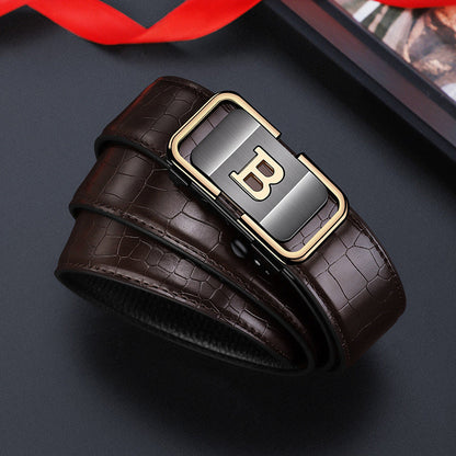 Hot sale 50% off 🔥Men's Crocodile-Patterned Automatic Buckle Belt