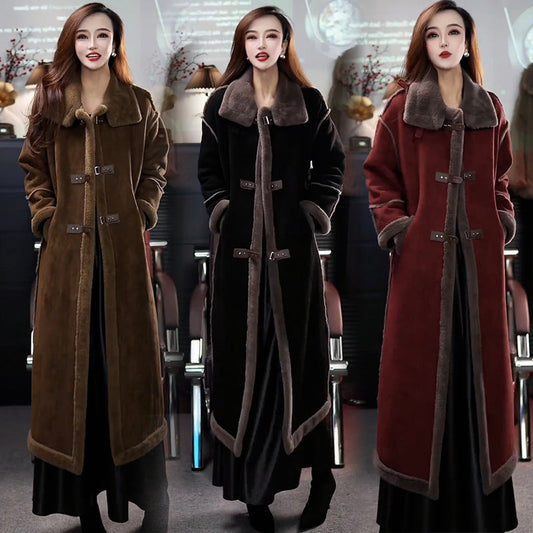 Stylish Plush Lined Overcoat for Women