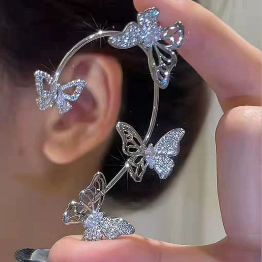 Christmas Gift * Super Sparkling Zircon Butterfly Earring