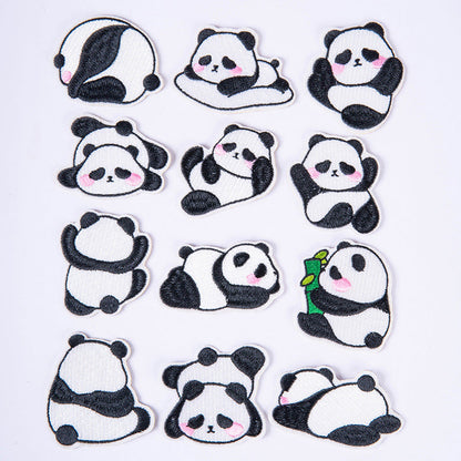 Cartoon Panda Embroidered Patch
