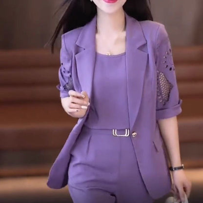 ✨🎇Spring Festival Sale 50% off🔥- Woman's Fashionable And Slim Blazer 3-piece Suit Set(🎁FREE SHIPPING)