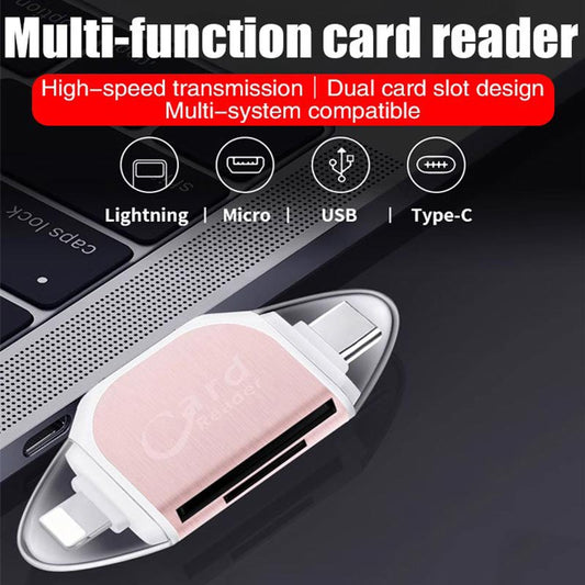 4-in-1 Multifunctional Card Reader with Multiple Ports