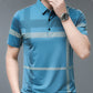Men's Summer Striped Short Sleeve Lapel Shirt