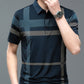 Men's Summer Striped Short Sleeve Lapel Shirt